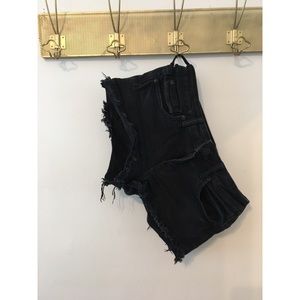 American Eagle black jean shorts